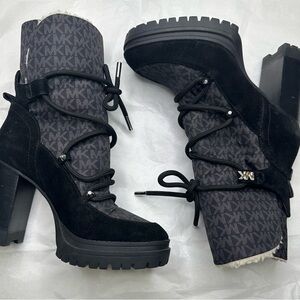 Michael Kors Black Heeled Boots with Chunky Sole